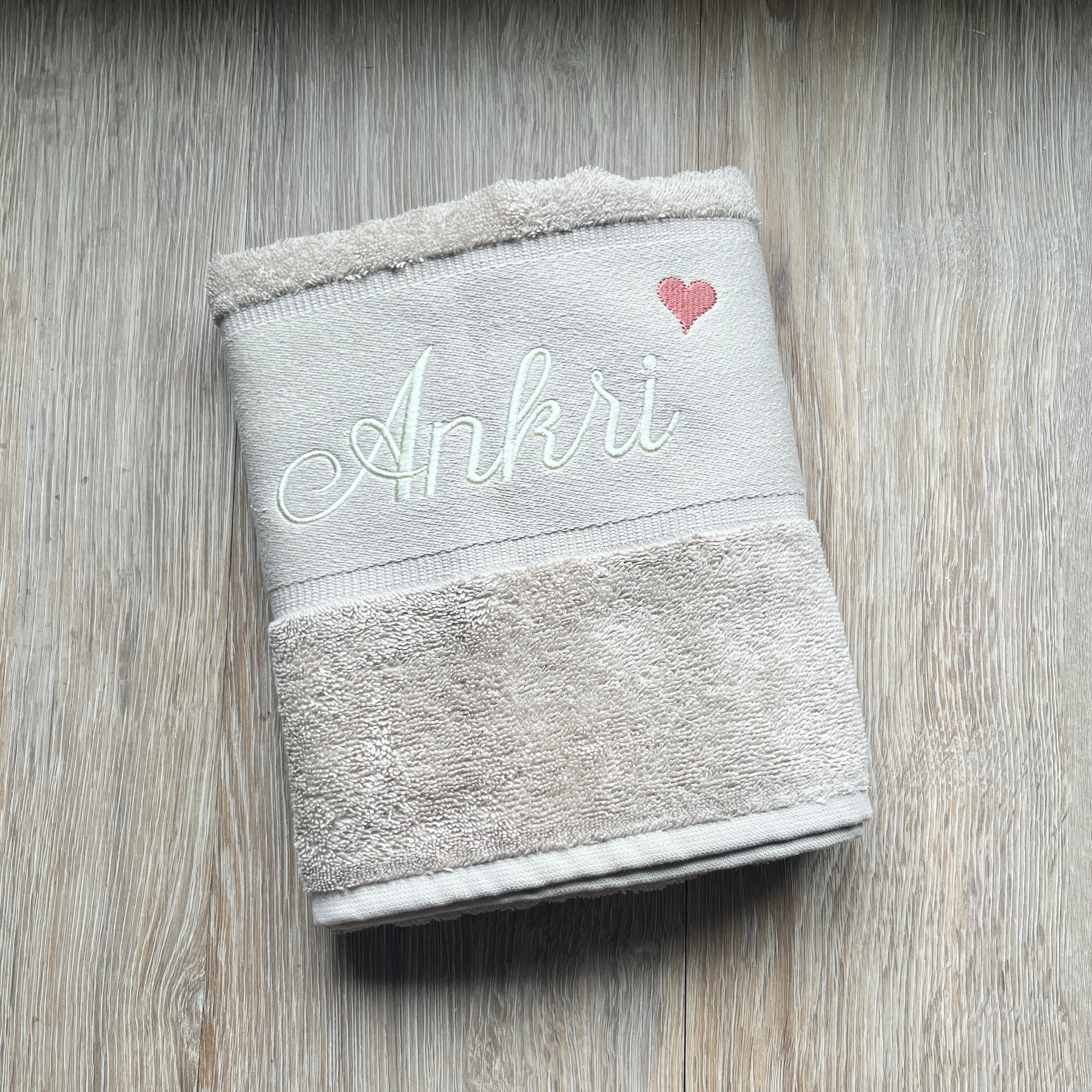 Handtuch Herz mit Namen