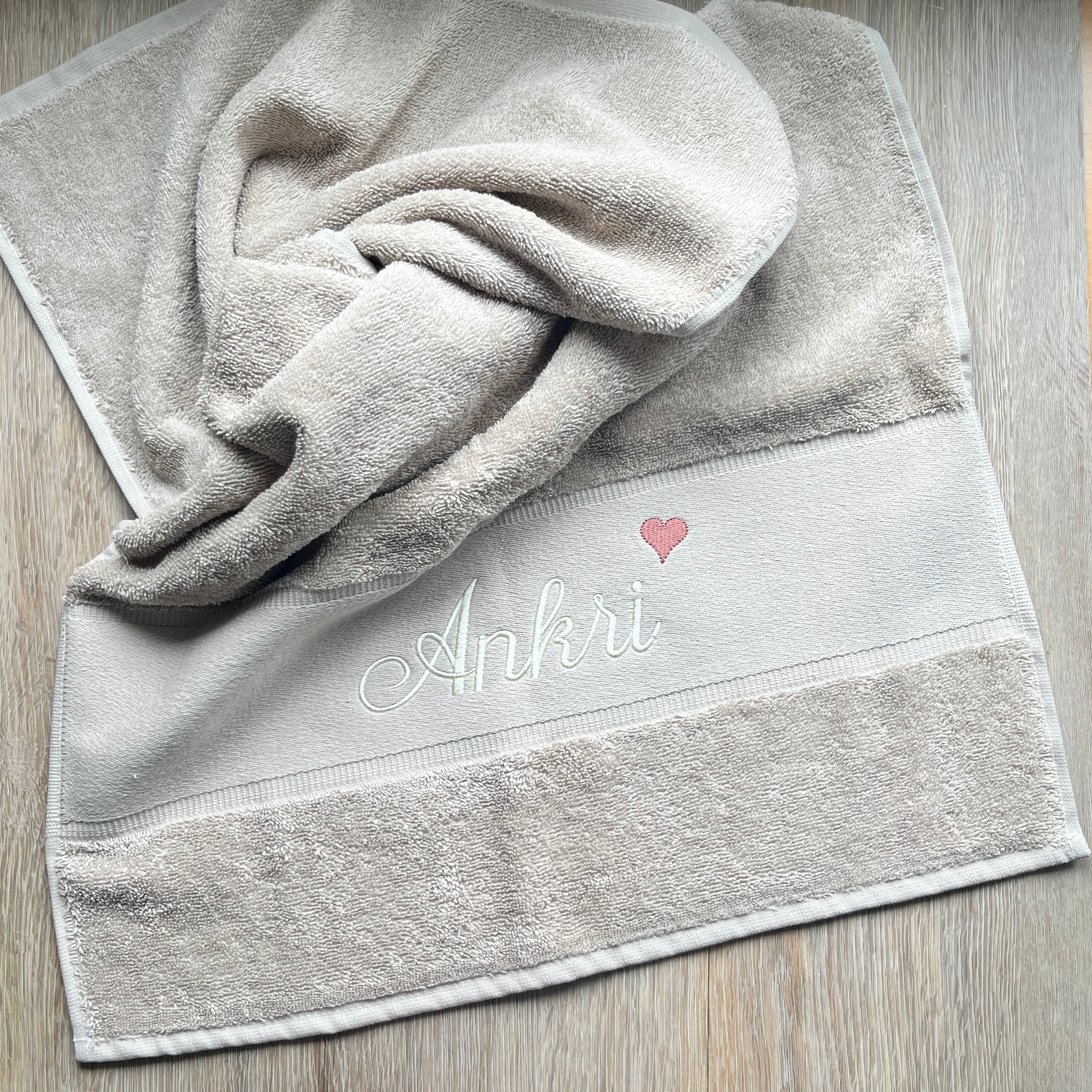 Handtuch Herz mit Namen