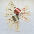 Wortkollektion|  Statement-Labels zum Aufnähen – Set aus 5 | besticktes Webband